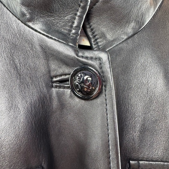 Tory Burch Buttery Soft‎ Leather Sargent Pepper Jacket in Black Size 2 - Picture 3 of 11